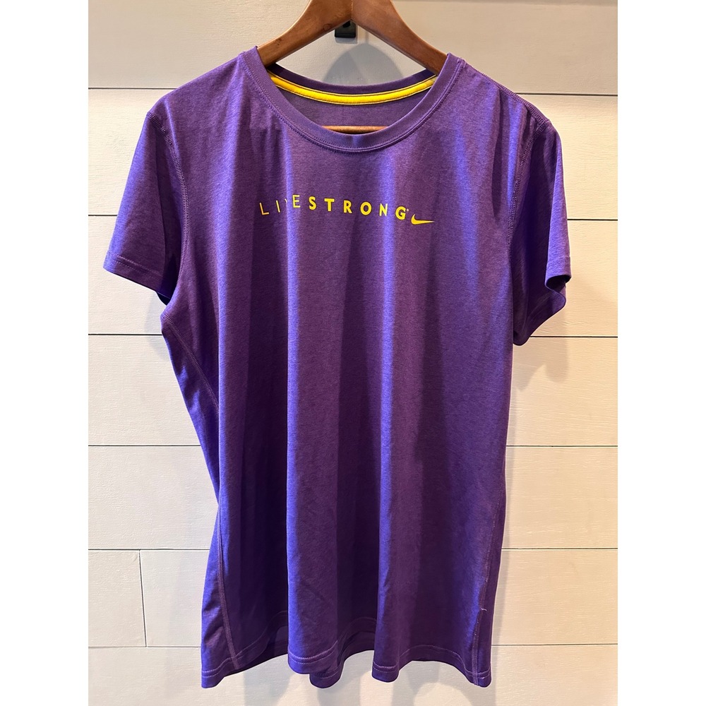 Nike Dri-FIT Livestrong Purple Heather Athletic T-Shirt Womens XL Short Sleeve